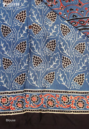 Sushravi Kutch Blue Pure Handmade Ajrakh Modal with Handpasted Mirrors - view 4