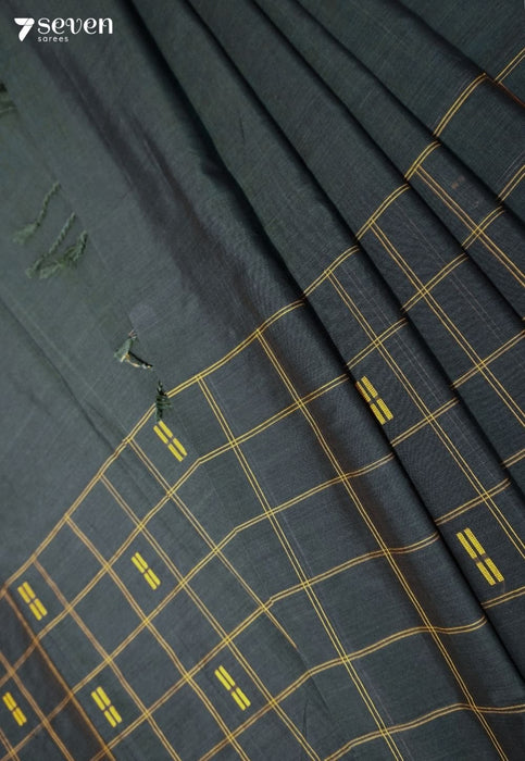 Sutrika Signature Seven Handloom Blue Bangalore Pure Cotton Saree - Seven Sarees - Saree - Seven Sarees