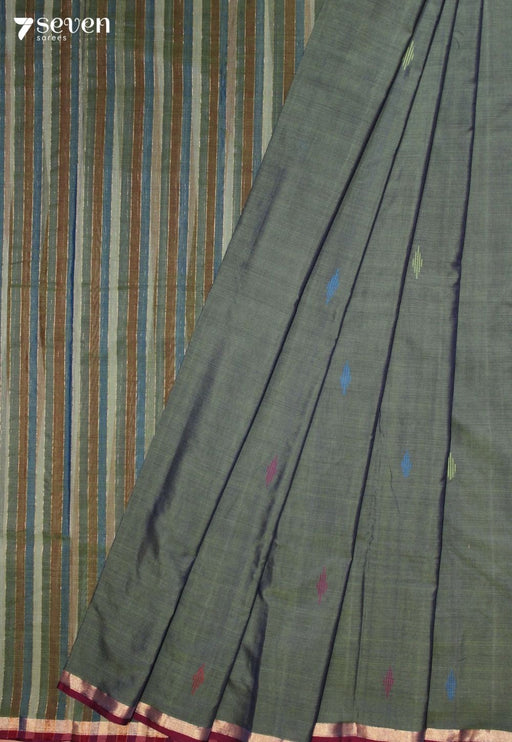 Suvani Signature Seven Handloom Green Bangalore Pure Cotton Saree - Seven Sarees - Saree - Seven Sarees