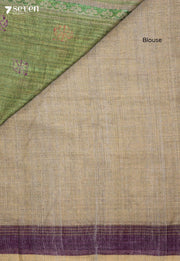 Suvasini Assam 100% Eri Silk Beige Handloom Saree - Seven Sarees - Seven Sarees