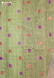 Suvasini Assam 100% Eri Silk Beige Handloom Saree - Seven Sarees - Seven Sarees