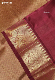 Svarada Handloom Venkatagiri Pattu 100% Silk Grey Saree | Silk Mark Certified - Seven Sarees - Seven Sarees