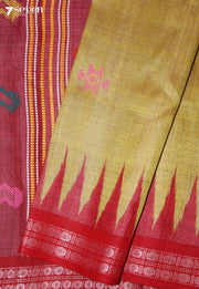 Svarupa Handloom Yellow Pure Tussar Silk Saree With Eri Silk Extra Weft | Silk Mark Certified - Seven Sarees - Saree - Seven Sarees