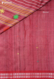 Svarupa Handloom Yellow Pure Tussar Silk Saree With Eri Silk Extra Weft | Silk Mark Certified - Seven Sarees - Saree - Seven Sarees