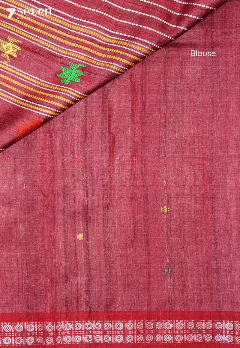 Svarupa Handloom Yellow Pure Tussar Silk Saree With Eri Silk Extra Weft | Silk Mark Certified - Seven Sarees - Saree - Seven Sarees