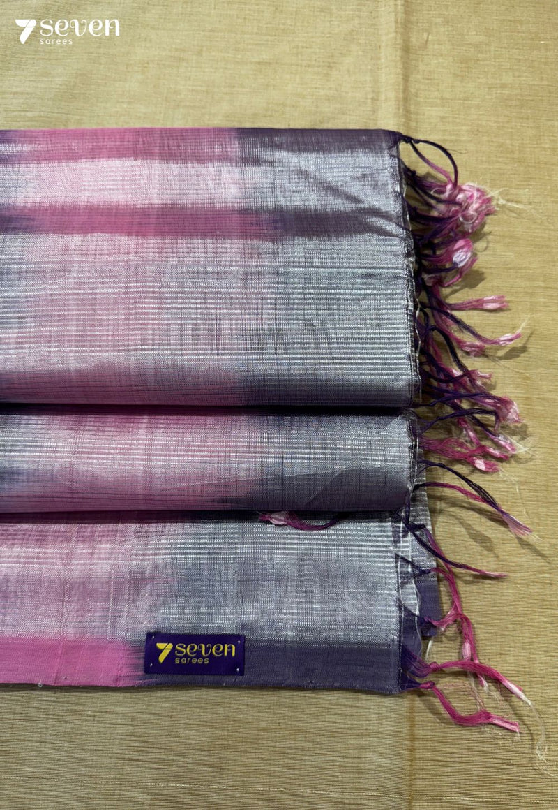 Syama Mangalagiri Handloom Pink Vegan Silk Saree - Seven Sarees - Saree - Seven Sarees