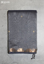 Taaraya Signature Seven Handloom Grey Bangalore Pure Cotton Saree - Seven Sarees - Saree - Seven Sarees