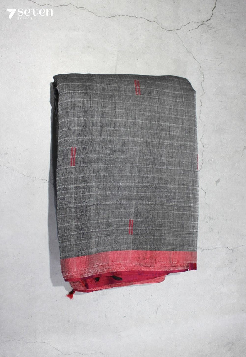 Taarini Signature Seven Handloom Grey Bangalore Pure Cotton Saree - Seven Sarees - Saree - Seven Sarees