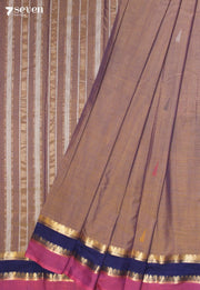 Taaruni Signature Seven Handloom Brown Bangalore Pure Cotton Saree - Seven Sarees - Saree - Seven Sarees