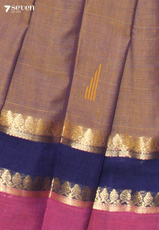 Taaruni Signature Seven Handloom Brown Bangalore Pure Cotton Saree - Seven Sarees - Saree - Seven Sarees