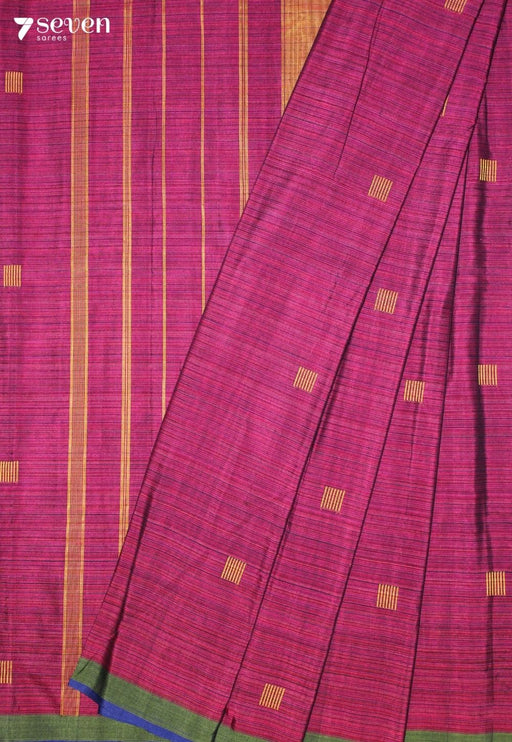 Taarvani Signature Seven Handloom Pink Bangalore Pure Cotton Saree - Seven Sarees - Saree - Seven Sarees