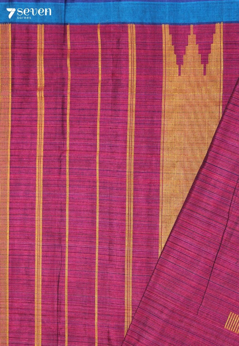 Taarvani Signature Seven Handloom Pink Bangalore Pure Cotton Saree - Seven Sarees - Saree - Seven Sarees