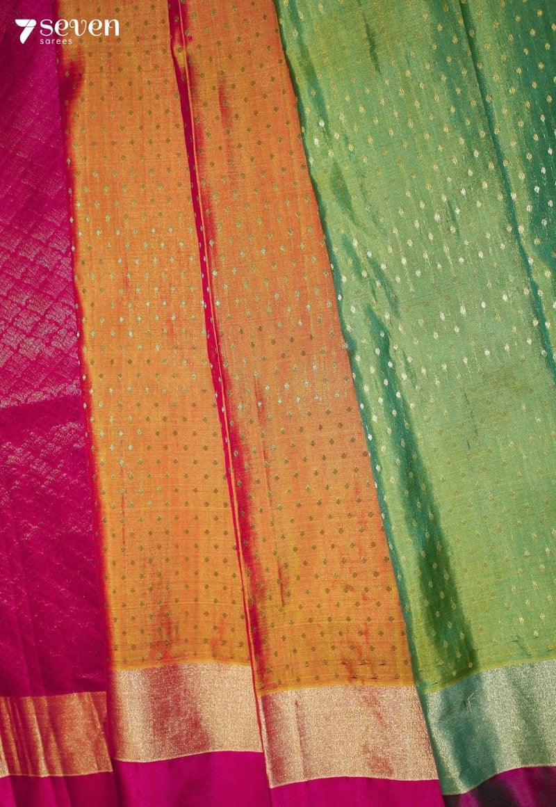Taarvitha Signature Seven Handloom Green Bangalore Pure Silk Saree|Silk Mark Certified - Seven Sarees - Saree - Seven Sarees