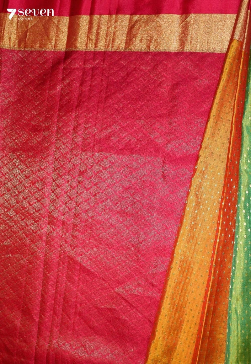 Taarvitha Signature Seven Handloom Green Bangalore Pure Silk Saree|Silk Mark Certified - Seven Sarees - Saree - Seven Sarees