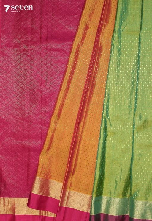 Taarvitha Signature Seven Handloom Green Bangalore Pure Silk Saree|Silk Mark Certified - Seven Sarees - Saree - Seven Sarees