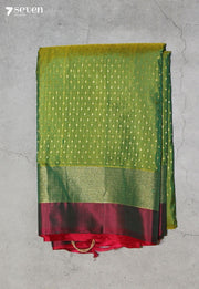 Taarvitha Signature Seven Handloom Green Bangalore Pure Silk Saree|Silk Mark Certified - Seven Sarees - Saree - Seven Sarees