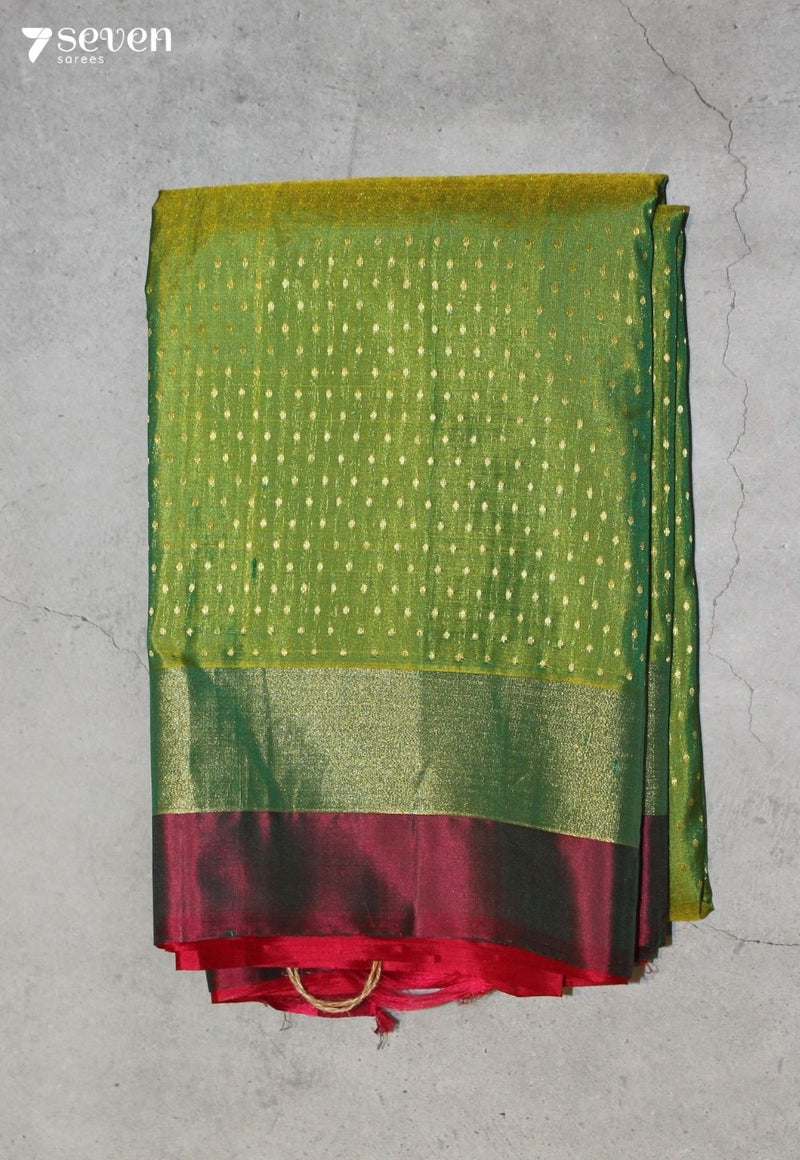 Taarvitha Signature Seven Handloom Green Bangalore Pure Silk Saree|Silk Mark Certified - Seven Sarees - Saree - Seven Sarees