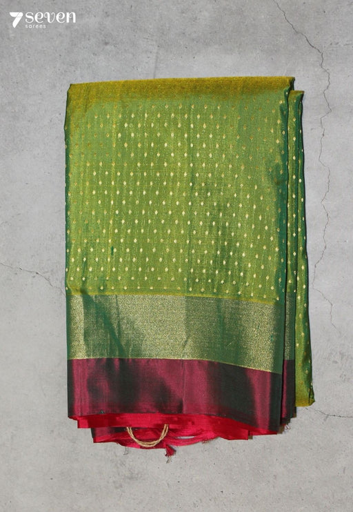 Taarvitha Signature Seven Handloom Green Bangalore Pure Silk Saree|Silk Mark Certified - Seven Sarees - Saree - Seven Sarees