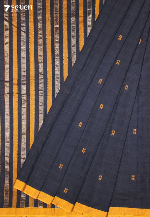 Talumi Signature Seven Handloom Blue Bangalore Pure Cotton Saree - Seven Sarees - Saree - Seven Sarees