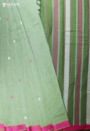 Tamirya Signature Seven Handloom Green Bangalore Pure Cotton Saree - Seven Sarees - Saree - Seven Sarees