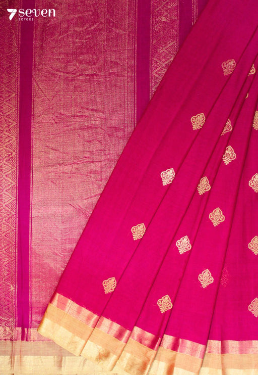 Tamrini Signature Seven Handloom Pink Bangalore Pure Cotton Saree - Seven Sarees - Saree - Seven Sarees