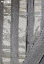 Tanirika Signature Seven Handloom Grey Bangalore Pure Silk Cotton Saree - Seven Sarees - Saree - Seven Sarees