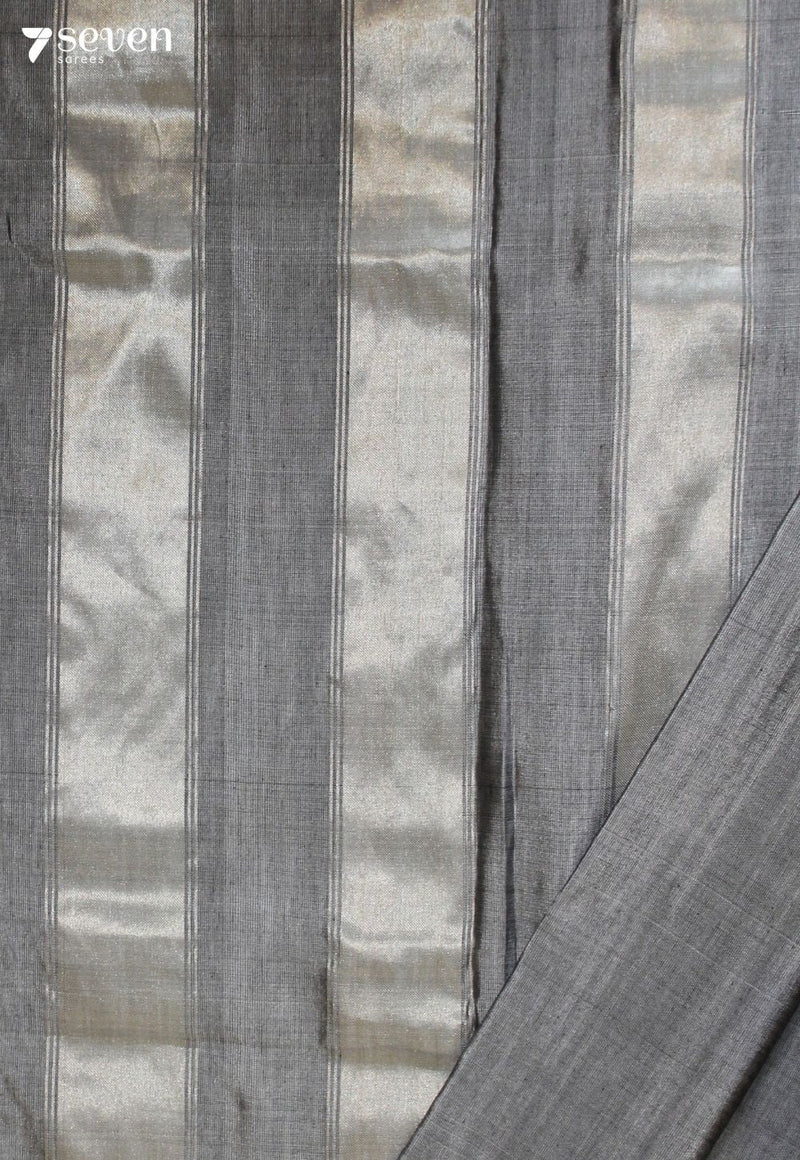 Tanirika Signature Seven Handloom Grey Bangalore Pure Silk Cotton Saree - Seven Sarees - Saree - Seven Sarees