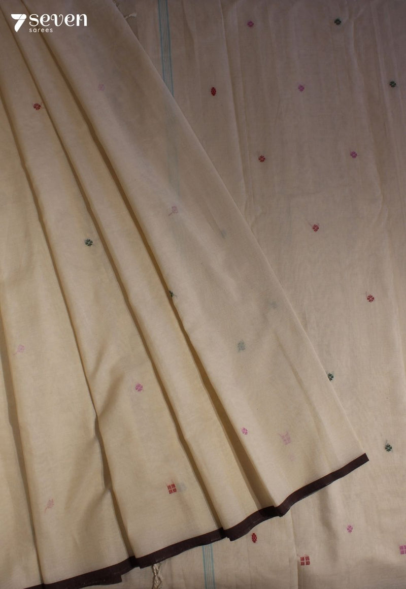 Tanirika Signature Seven Handloom Off - White Bangalore Pure Cotton Saree - Seven Sarees - Saree - Seven Sarees