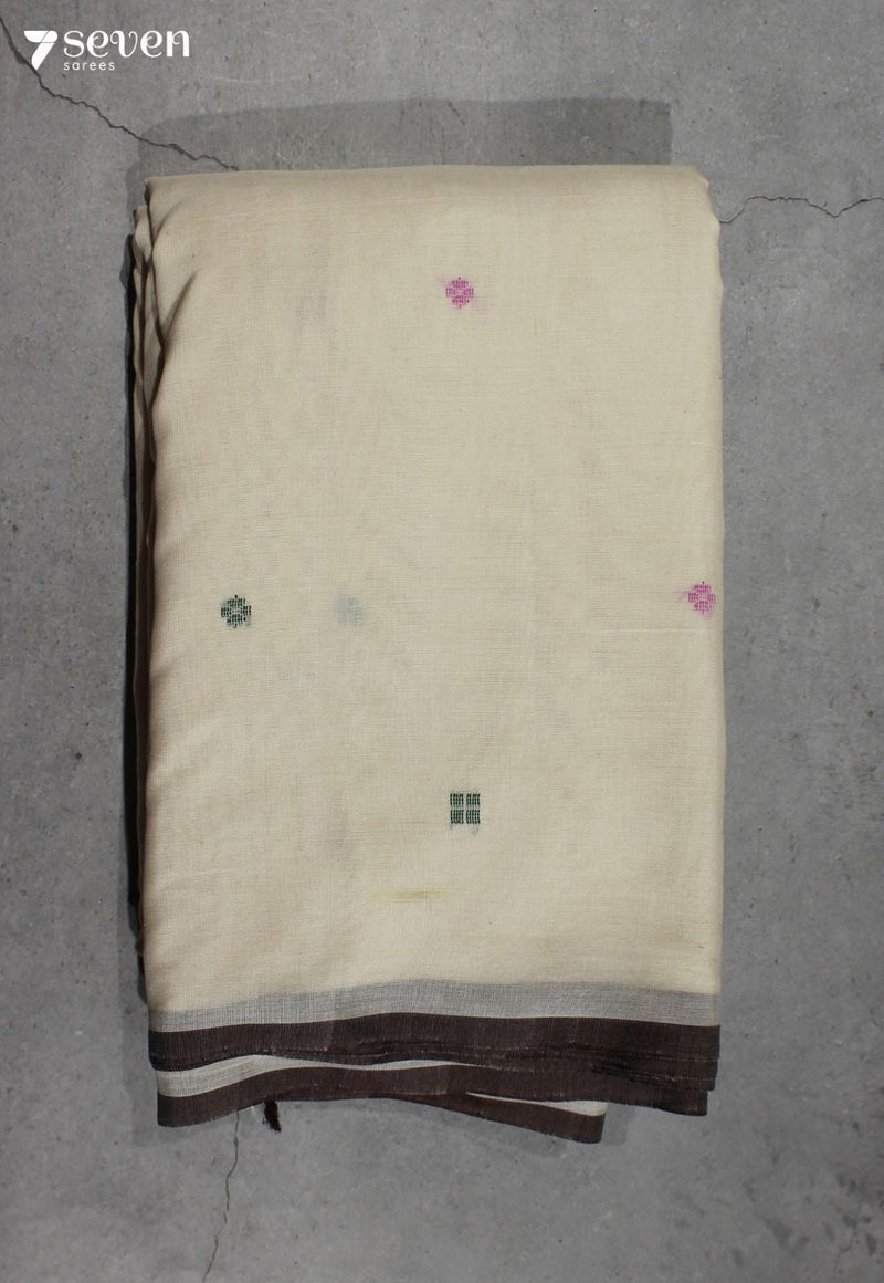 Tanirika Signature Seven Handloom Off - White Bangalore Pure Cotton Saree - Seven Sarees - Saree - Seven Sarees