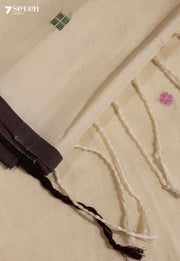 Tanirika Signature Seven Handloom Off - White Bangalore Pure Cotton Saree - Seven Sarees - Saree - Seven Sarees