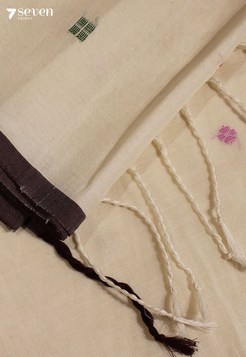 Tanirika Signature Seven Handloom Off - White Bangalore Pure Cotton Saree - Seven Sarees - Saree - Seven Sarees