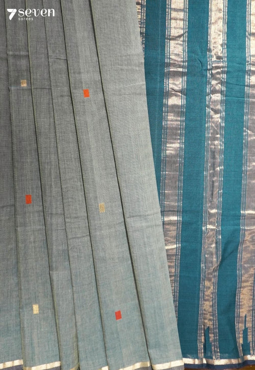 Tantura Signature Seven Handloom Blue Bangalore Pure Cotton Saree - Seven Sarees - Saree - Seven Sarees