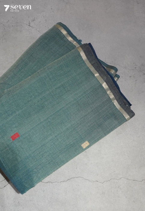 Tantura Signature Seven Handloom Blue Bangalore Pure Cotton Saree - Seven Sarees - Saree - Seven Sarees