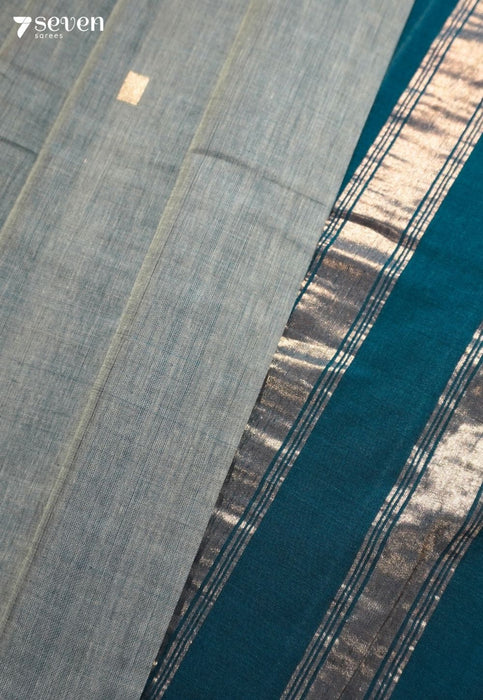 Tantura Signature Seven Handloom Blue Bangalore Pure Cotton Saree - Seven Sarees - Saree - Seven Sarees