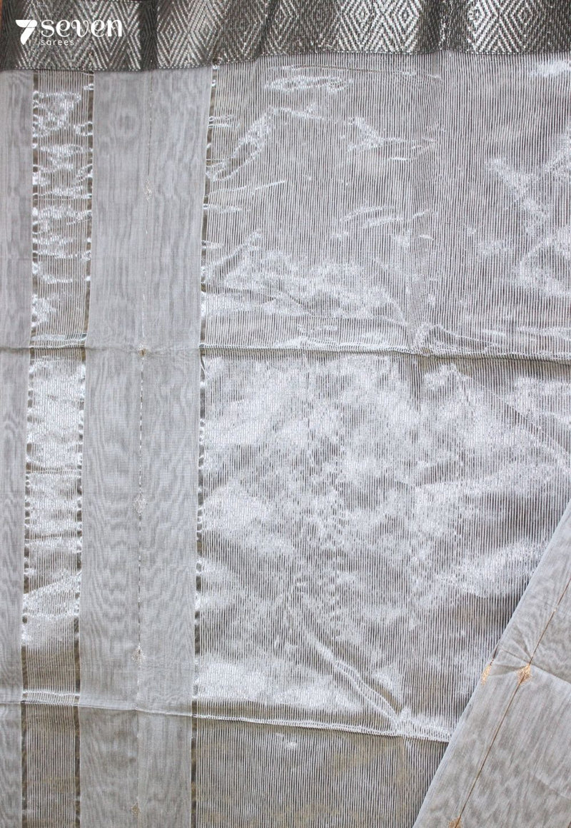 Tanushri Maheshwari Handloom Silver Silk Cotton Saree - Seven Sarees - Seven Sarees