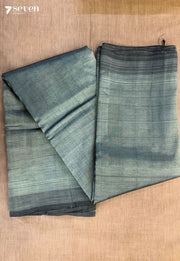 Tapita Mangalagiri Handloom Green Vegan Silk Saree - Seven Sarees - Saree - Seven Sarees