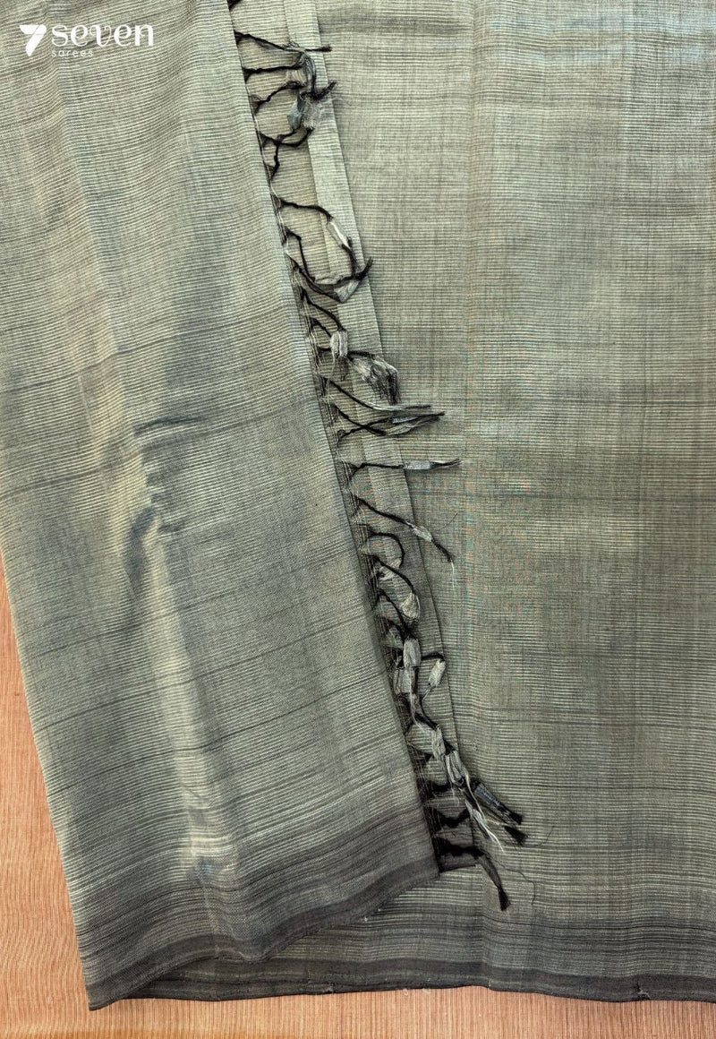 Tapita Mangalagiri Handloom Green Vegan Silk Saree - Seven Sarees - Saree - Seven Sarees