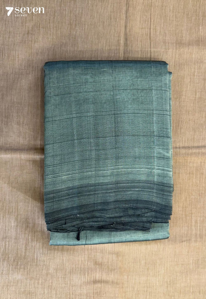 Tapita Mangalagiri Handloom Green Vegan Silk Saree - Seven Sarees - Saree - Seven Sarees