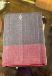 Tara Signature Seven Handloom Grey/Black Bangalore Pure Cotton Saree - Seven Sarees - Saree - Seven Sarees