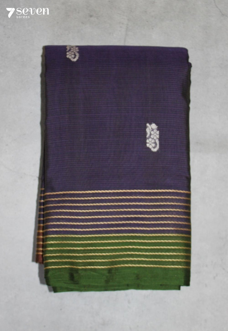 Tarvisha Signature Seven Handloom Blue Bangalore Pure Cotton Saree - Seven Sarees - Saree - Seven Sarees