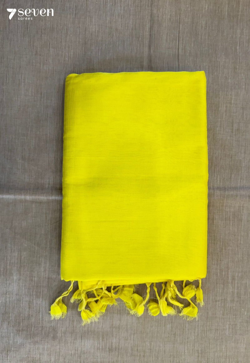 Teegalu Mangalagiri Handloom Yellow Vegan Silk Saree - Seven Sarees - Saree - Seven Sarees