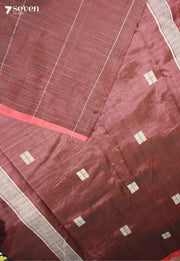 Tejasvika Signature Seven Handloom Red Bangalore Vegan Silk Saree - Seven Sarees - Saree - Seven Sarees