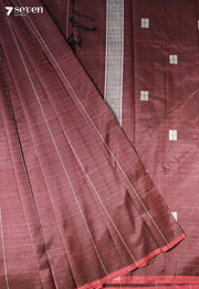 Tejasvika Signature Seven Handloom Red Bangalore Vegan Silk Saree - Seven Sarees - Saree - Seven Sarees
