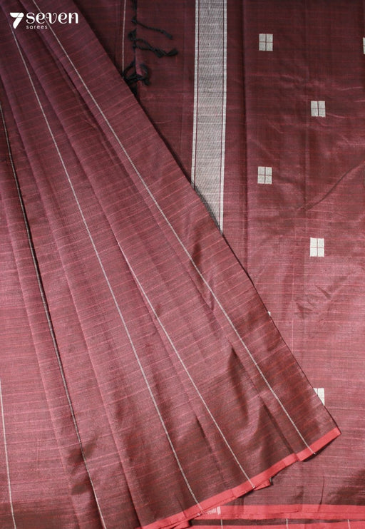 Tejasvika Signature Seven Handloom Red Bangalore Vegan Silk Saree - Seven Sarees - Saree - Seven Sarees