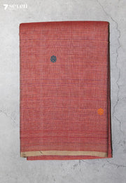 Temavi Signature Seven Handloom Red Bangalore Pure Cotton Saree - Seven Sarees - Saree - Seven Sarees