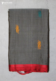 Temeshi Signature Seven Handloom Grey Bangalore Pure Cotton Saree - Seven Sarees - Saree - Seven Sarees