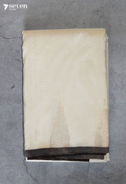 Tharol Signature Seven Handloom Off-White Bangalore Pure Silk Cotton Saree - Seven Sarees - Saree - Seven Sarees