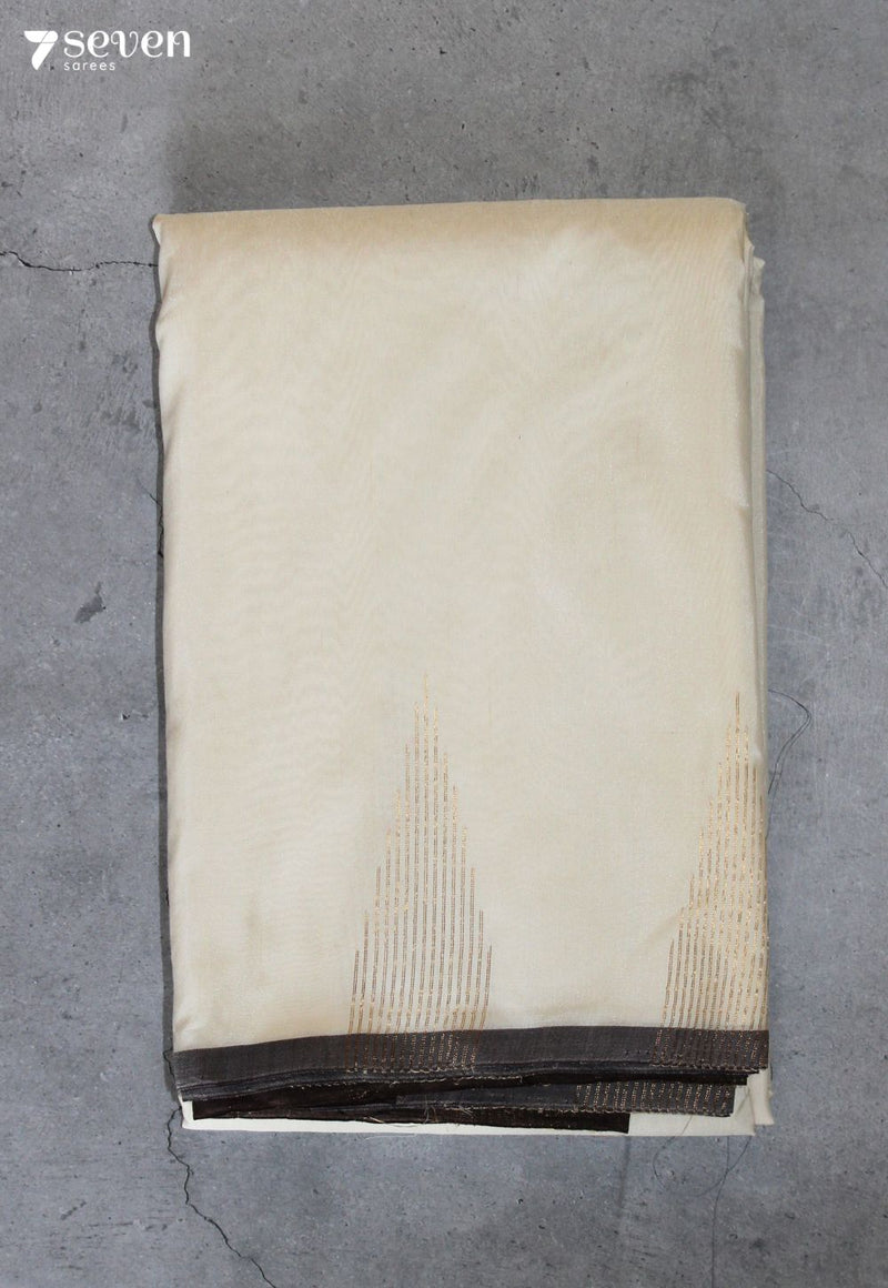 Tharol Signature Seven Handloom Off-White Bangalore Pure Silk Cotton Saree - Seven Sarees - Saree - Seven Sarees