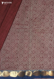 Tharuni Signature Seven Handloom Maroon Bangalore Pure Cotton Saree - Seven Sarees - Saree - Seven Sarees