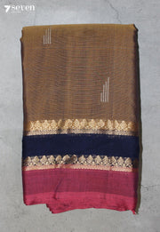Tharvaya Signature Seven Handloom Mustard Bangalore Pure Cotton Saree - Seven Sarees - Saree - Seven Sarees